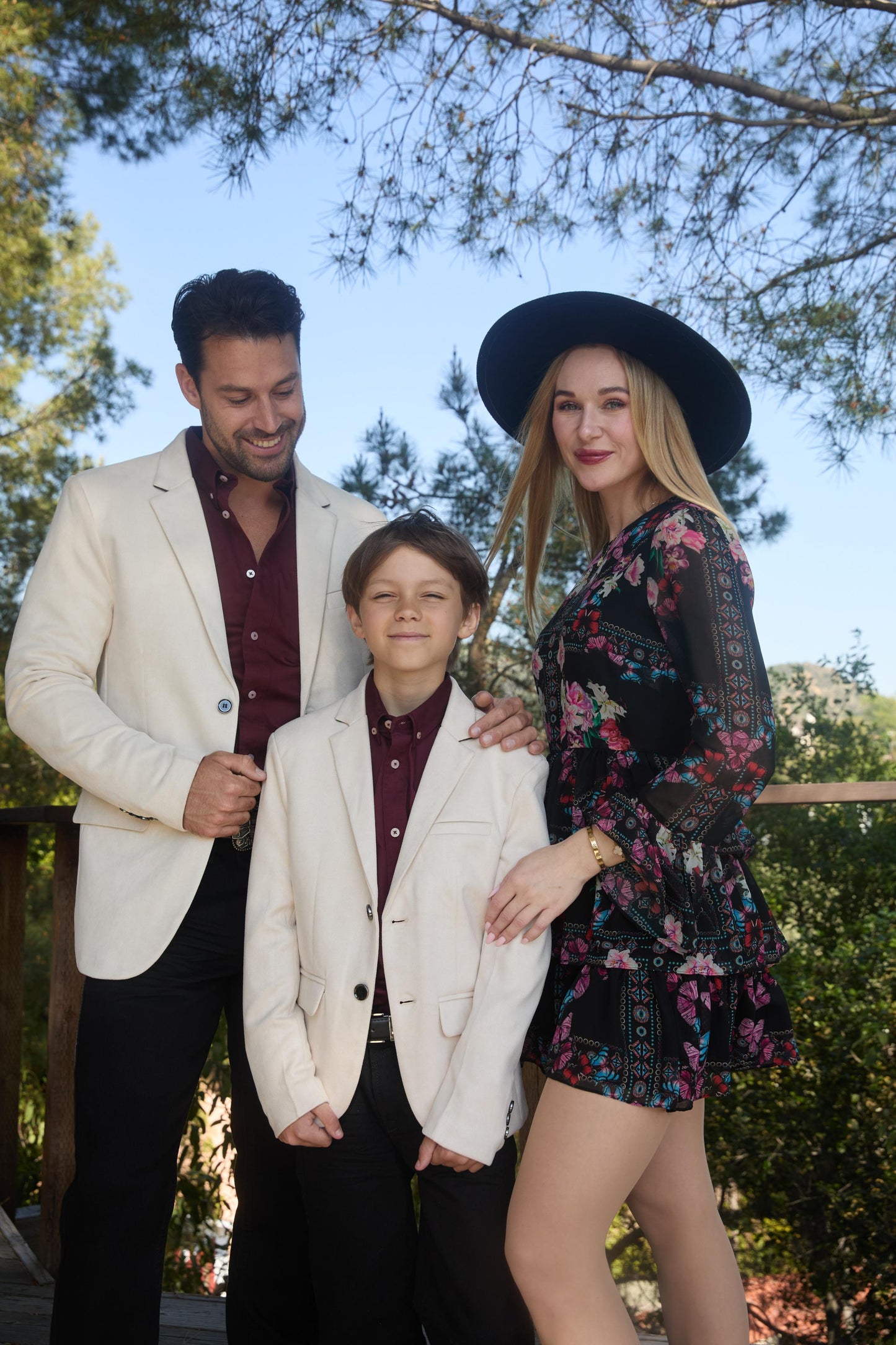 Boys' Double Button Off-White Faux-Suede Blazer