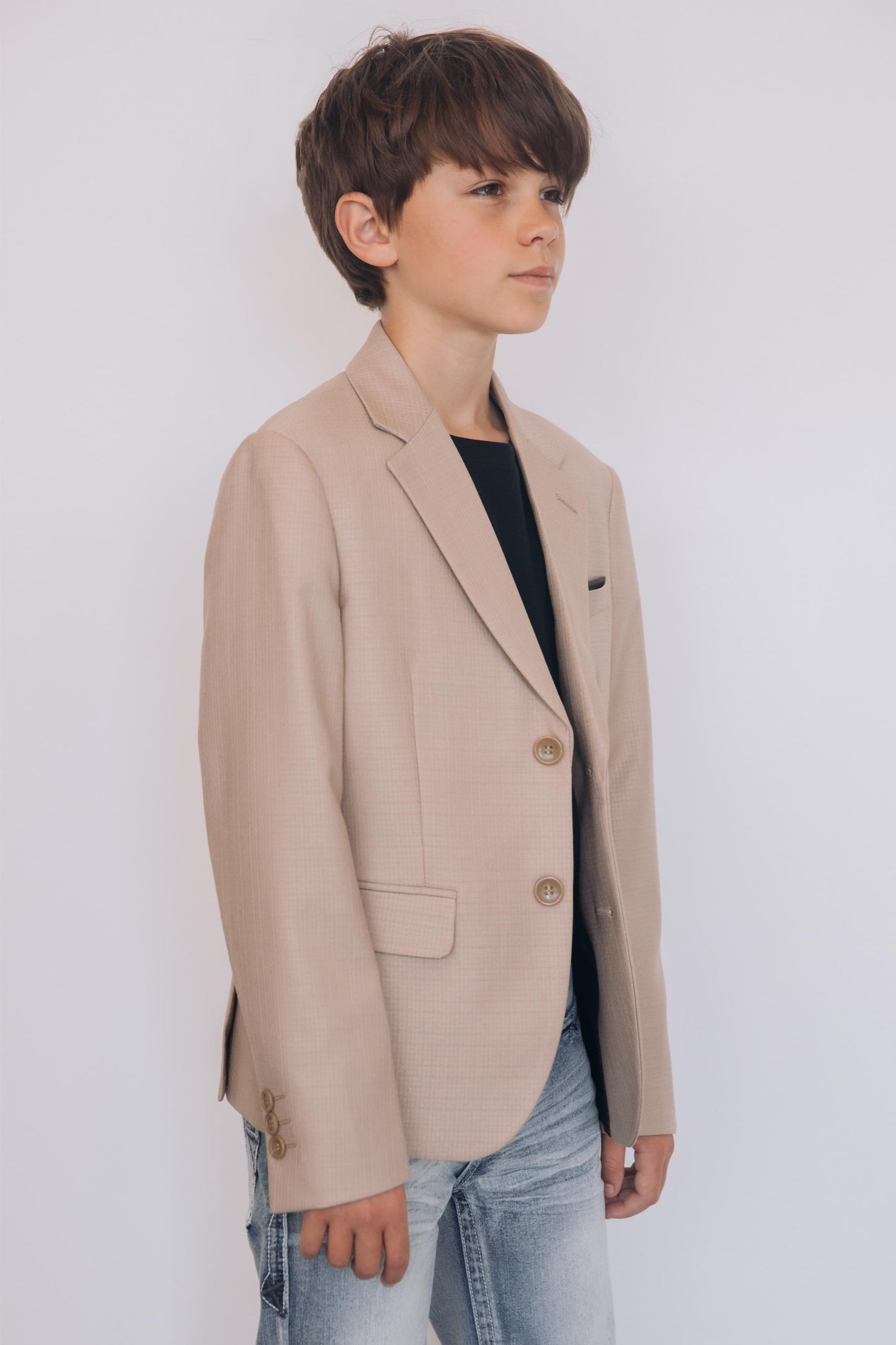 Boys' Modern Fit Stretch Occasion Beige Blazer