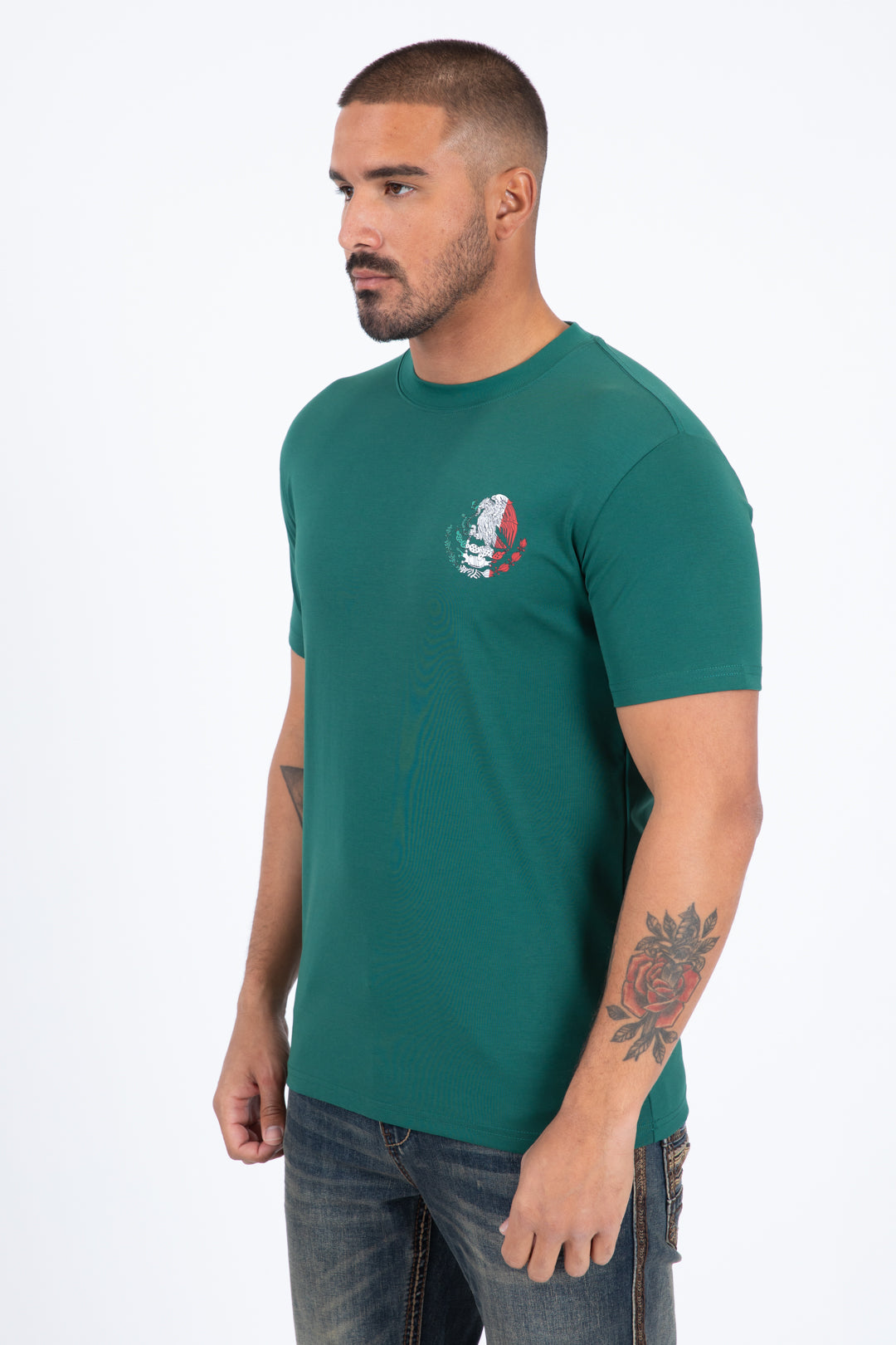green mexican eagle flag tee men platini back
