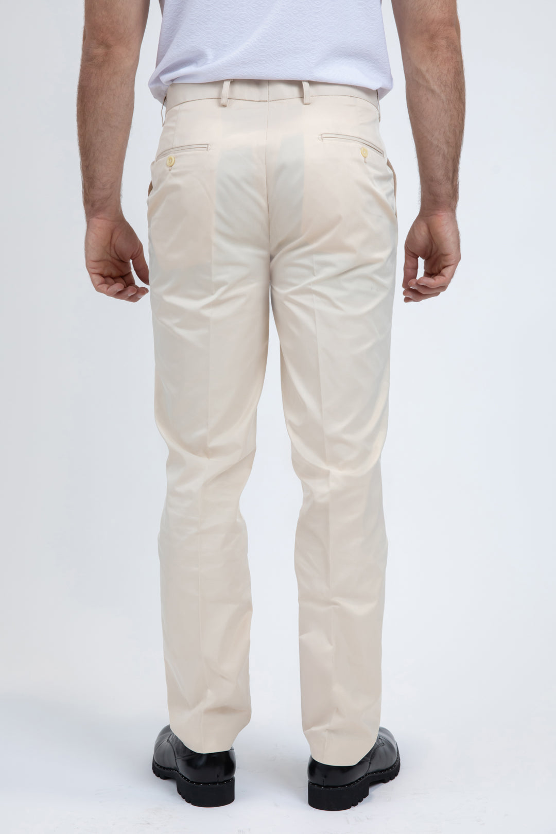 Heath Mens Poly-Stretch Slim Fit Beige Suit Pants