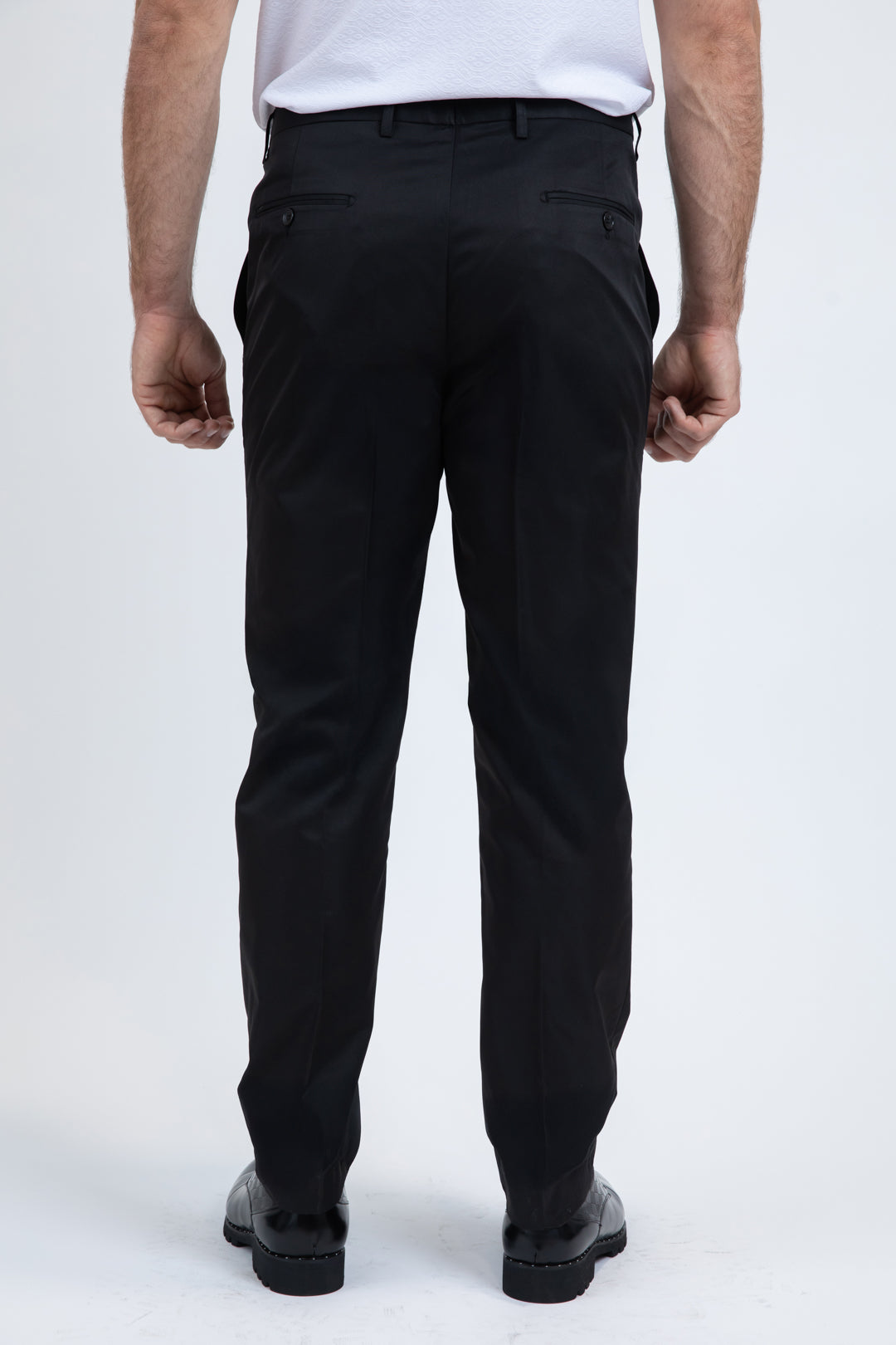 Heath Mens Poly-Stretch Slim Fit Black Suit Pants