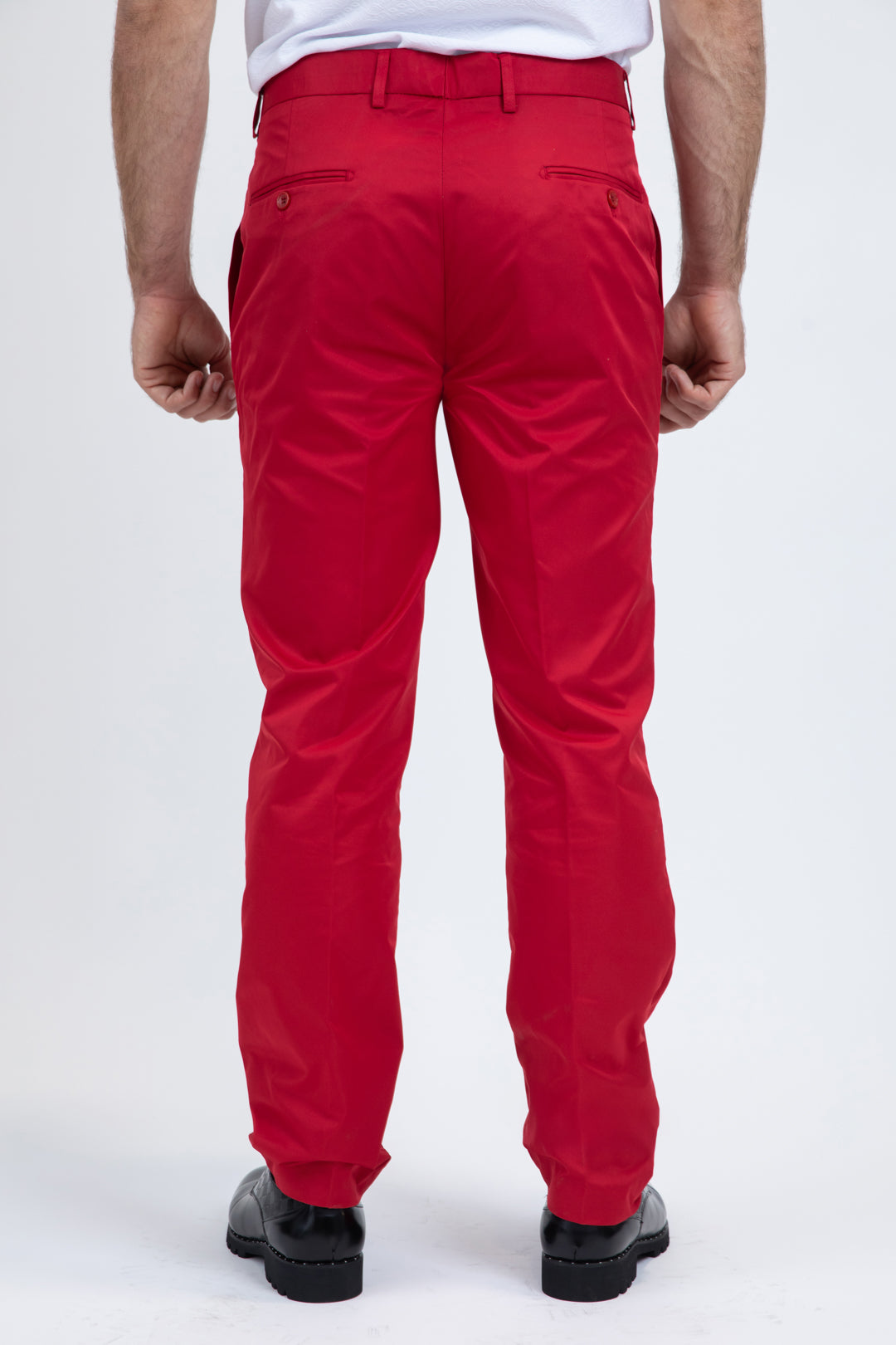 Heath Mens Poly-Stretch Slim Fit Red Suit Pants