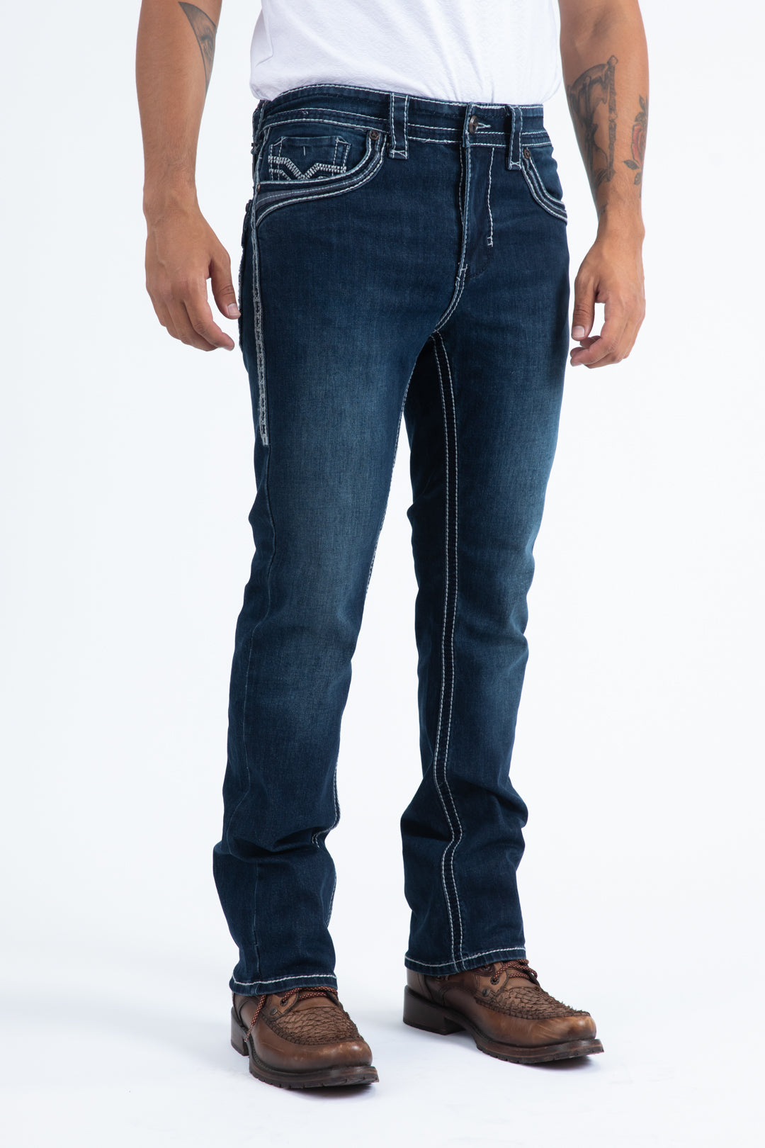 Holt Men's Blue Slim Boot Cut Jeans