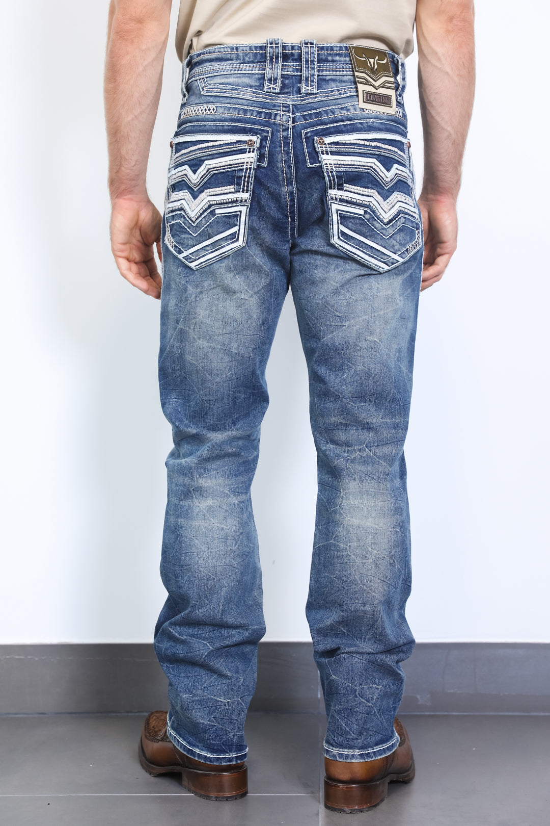 Holt Men's Blue Slim Boot Cut Jeans