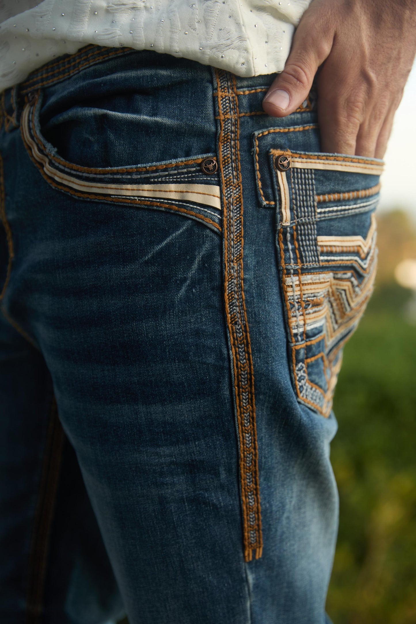 Holt Men's Blue Slim Boot Cut Jeans