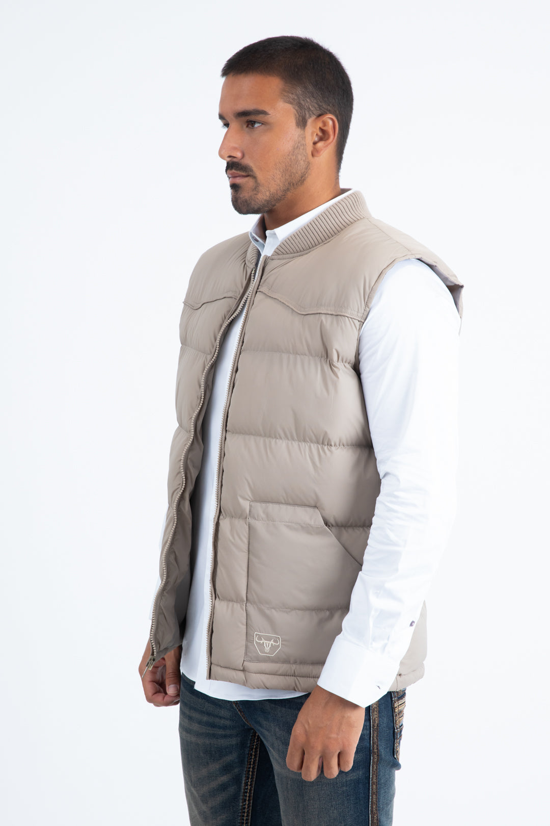 Mens Beige Light Bubble Vest