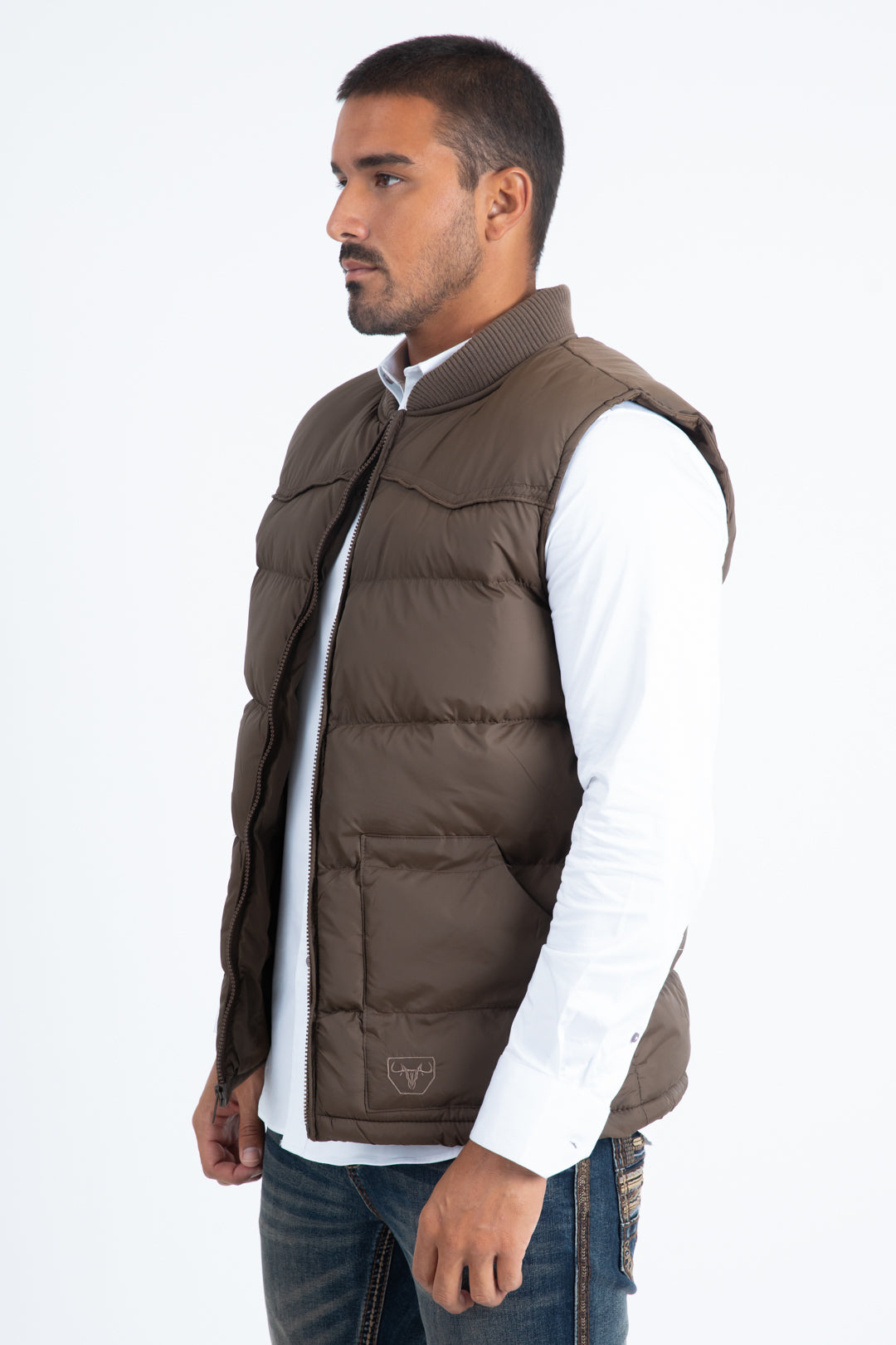 Mens Brown Light Bubble Vest
