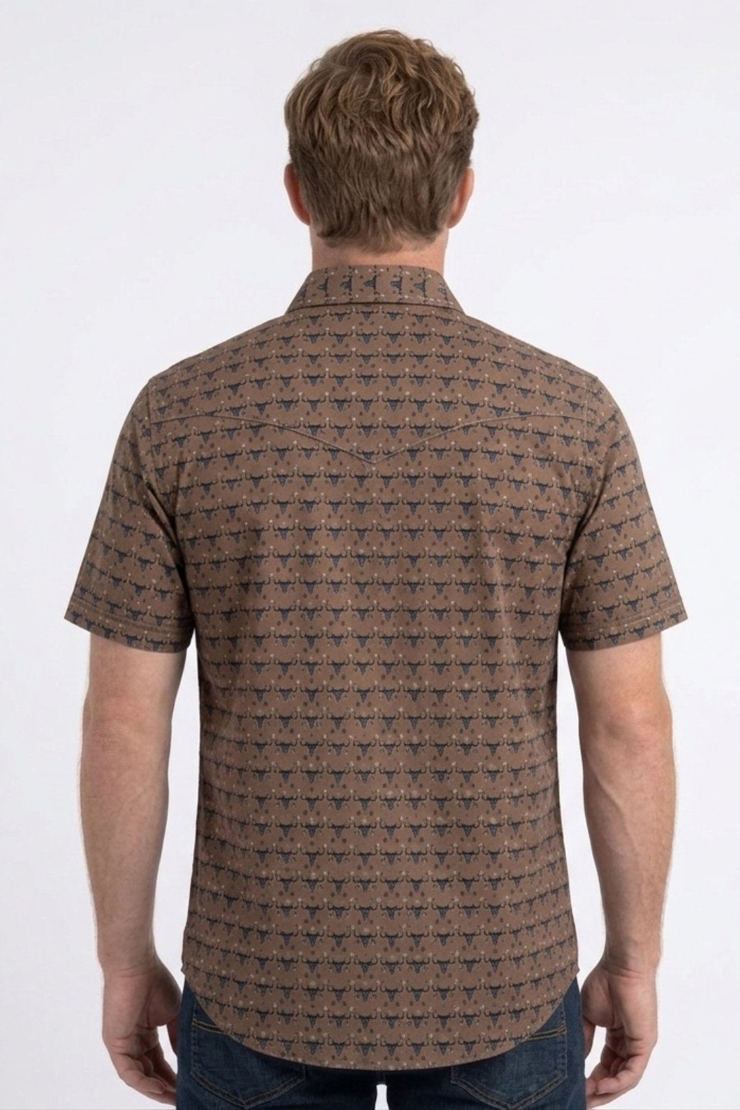 camel longhorn heritage western shirt men platini side