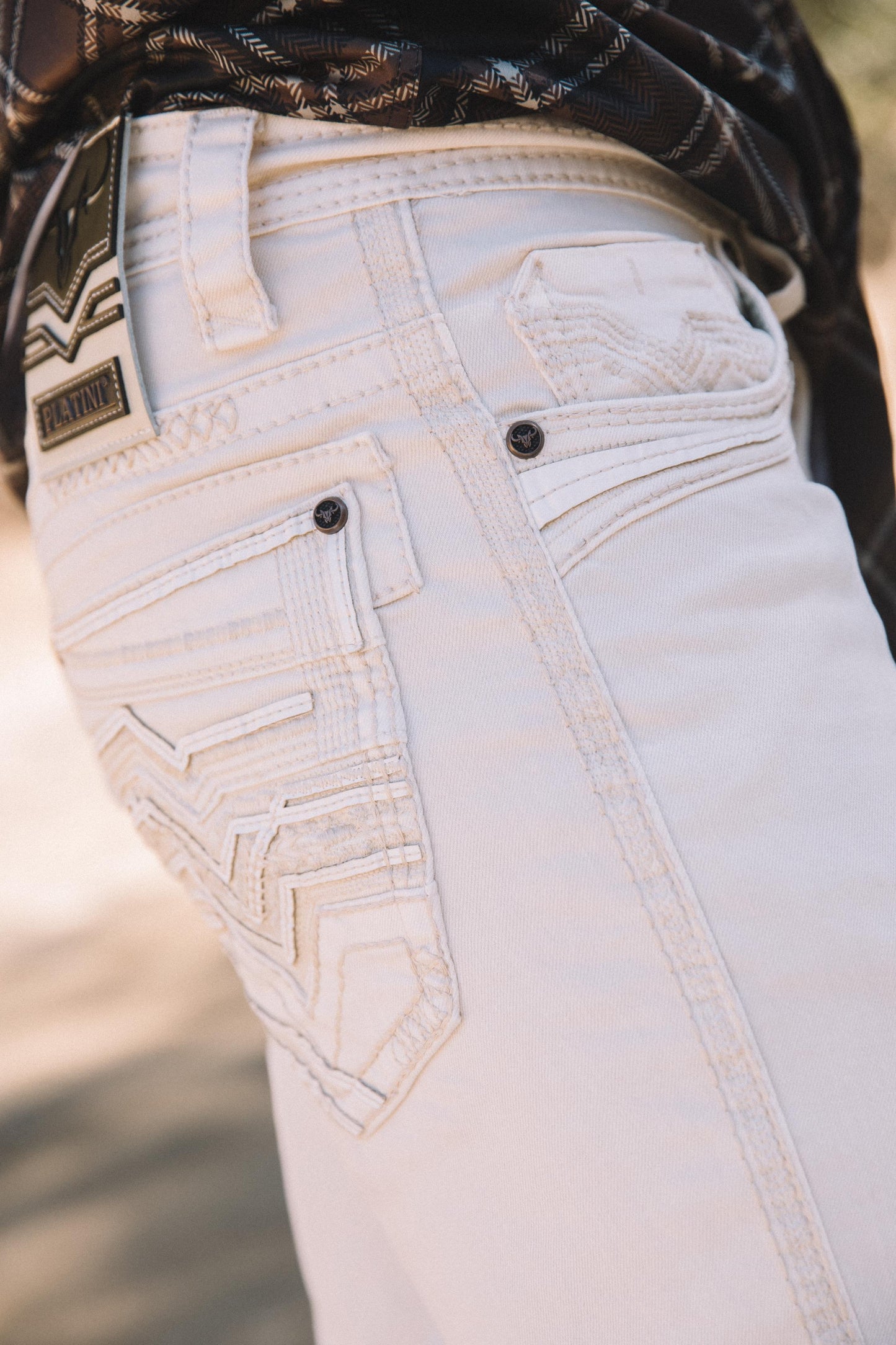 Holt Men's White Slim Boot Cut Jeans