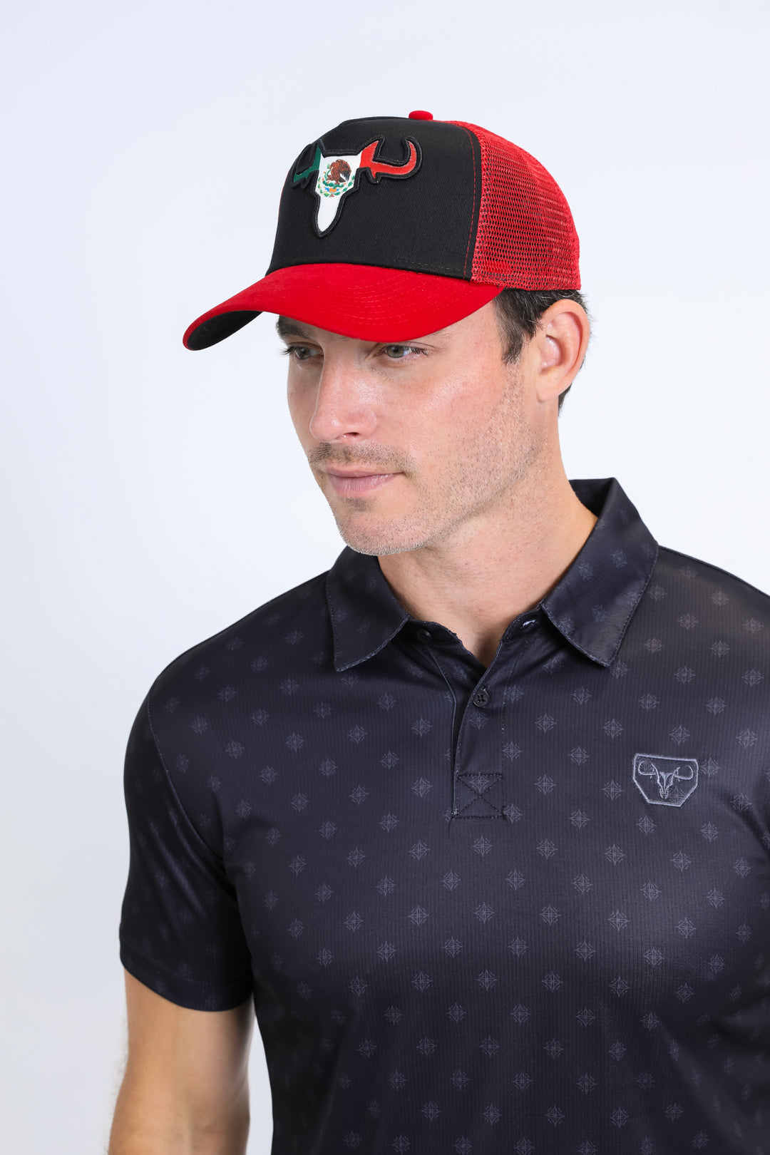 Mens MEXICO 3D Logo Baseball Red Cap