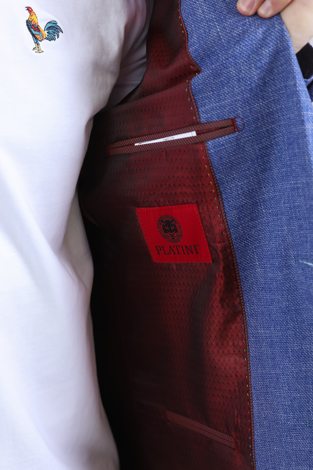 blue ii modern fit blazer men platini detail