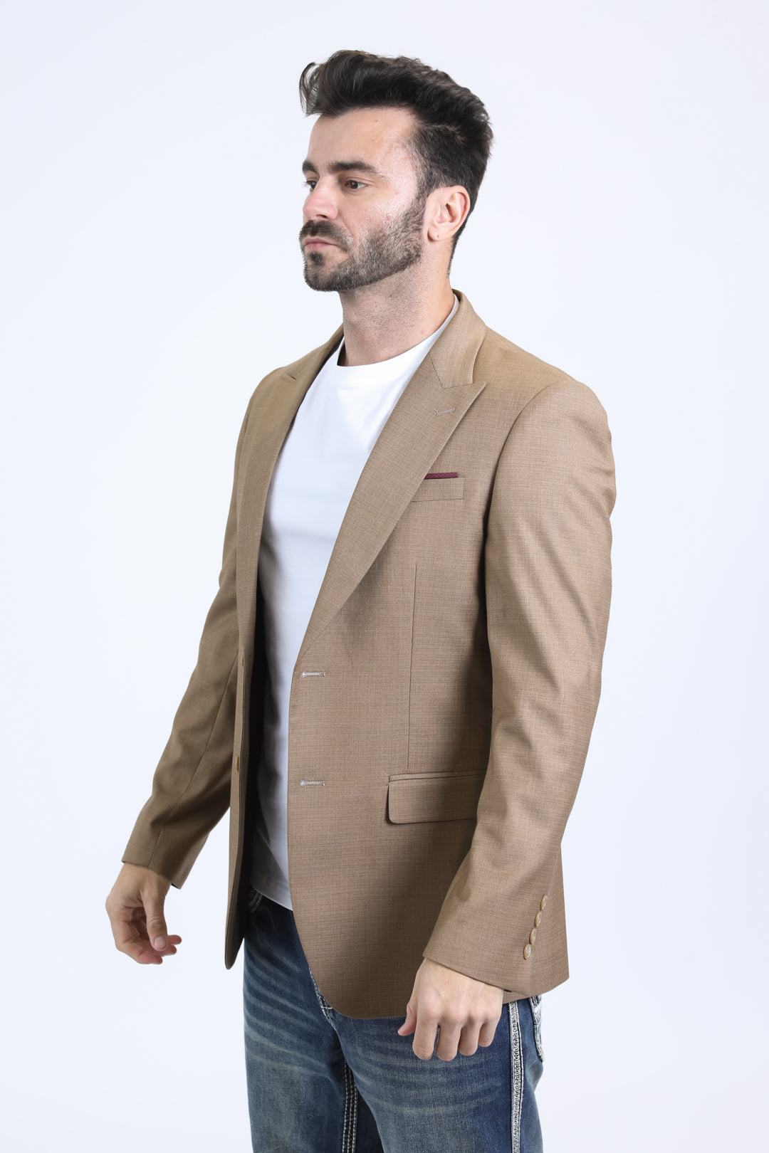 Mens Modern Fit Brown Blazer