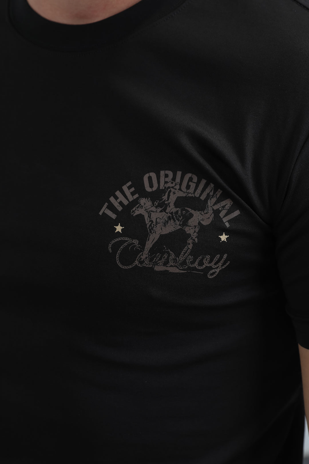 Mens Modern Fit Cotton Stretch Black T-Shirt