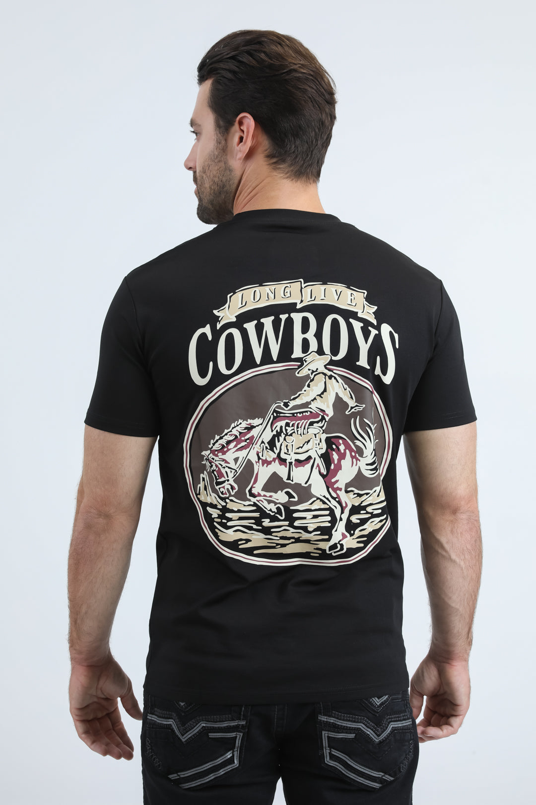 Mens Modern Fit Cotton Stretch Black T-Shirt