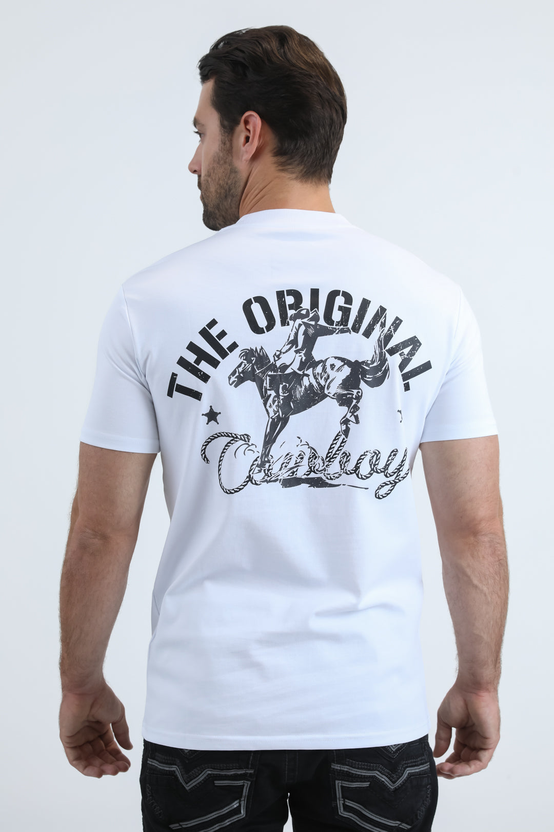Mens Modern Fit Cotton Stretch White T-Shirt