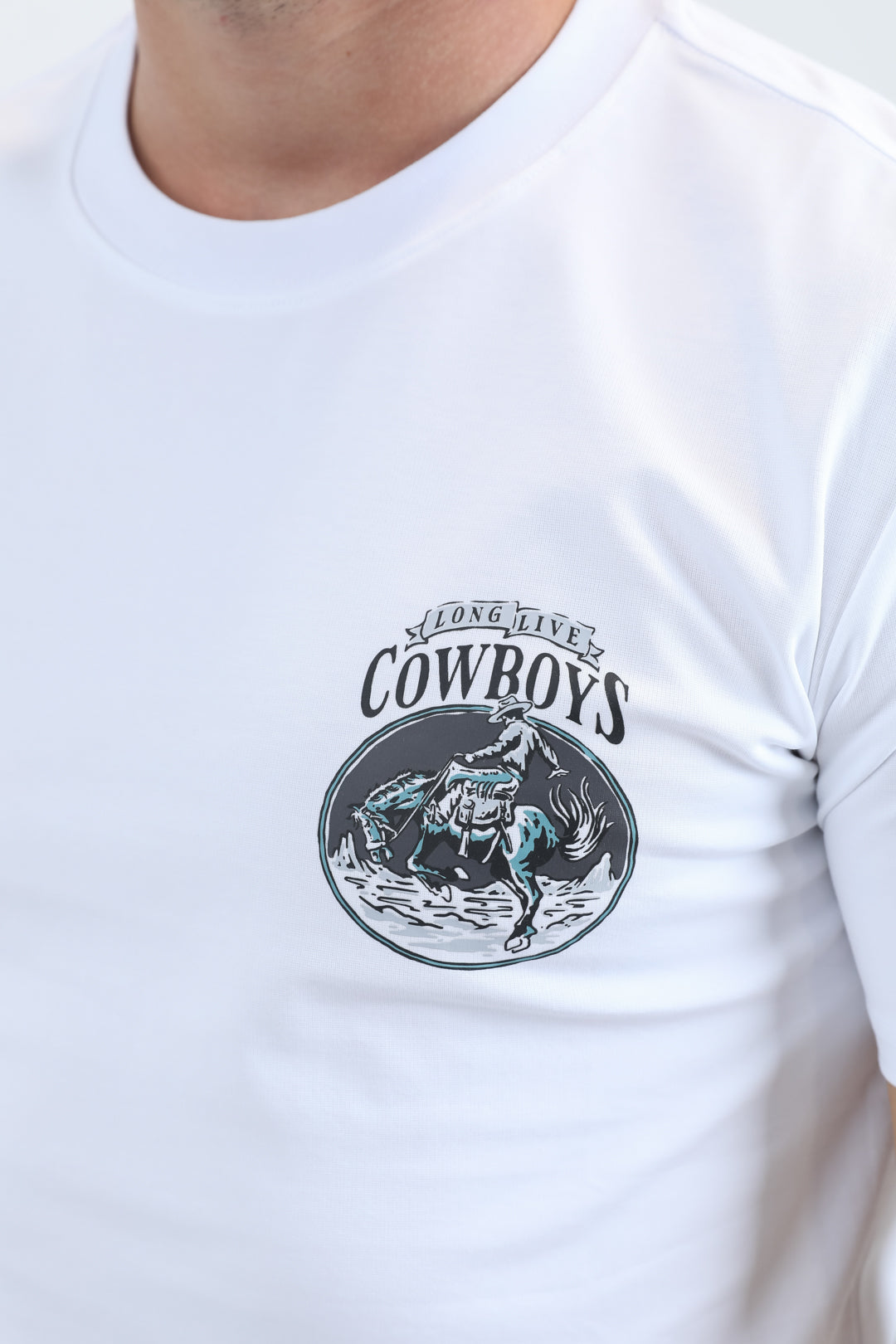 Mens Modern Fit Cotton Stretch White T-Shirt