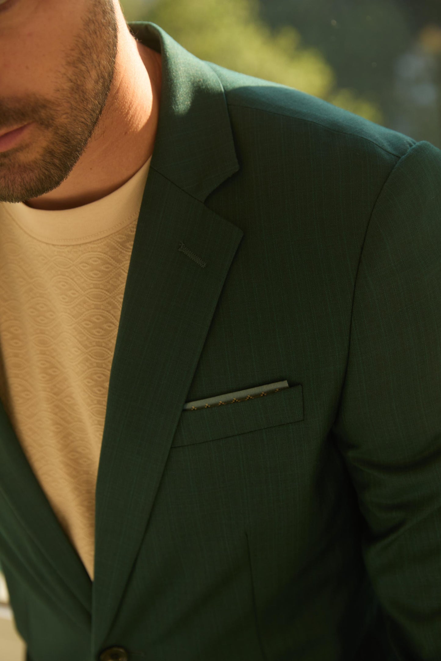 Mens Modern Fit Green Blazer