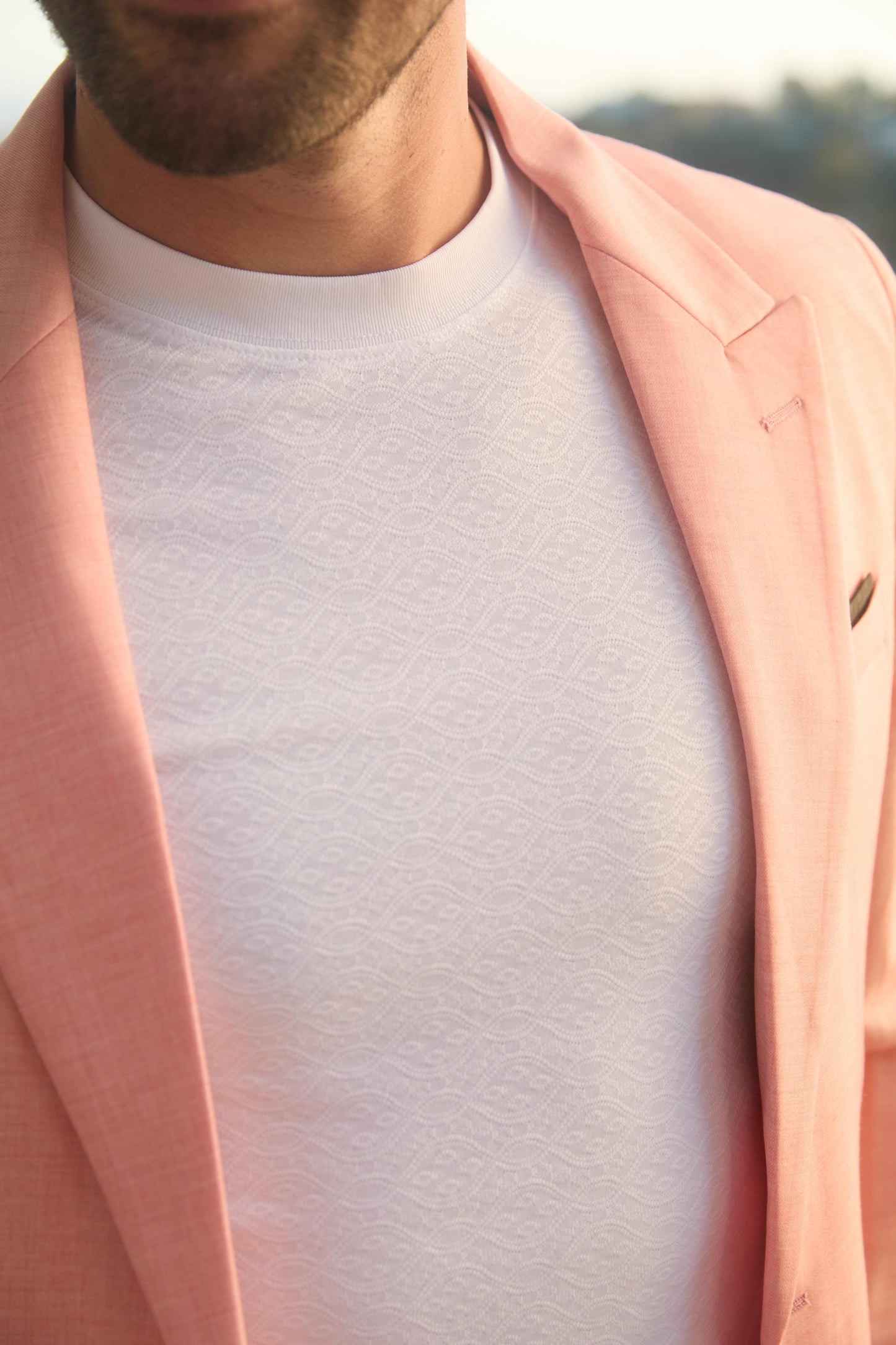 Mens Modern Fit Peach Blazer