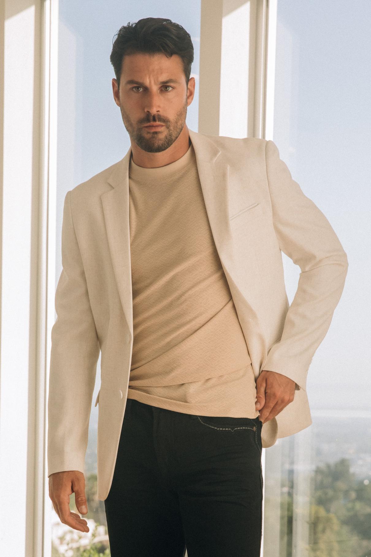 Mens Modern Fit White Blazer