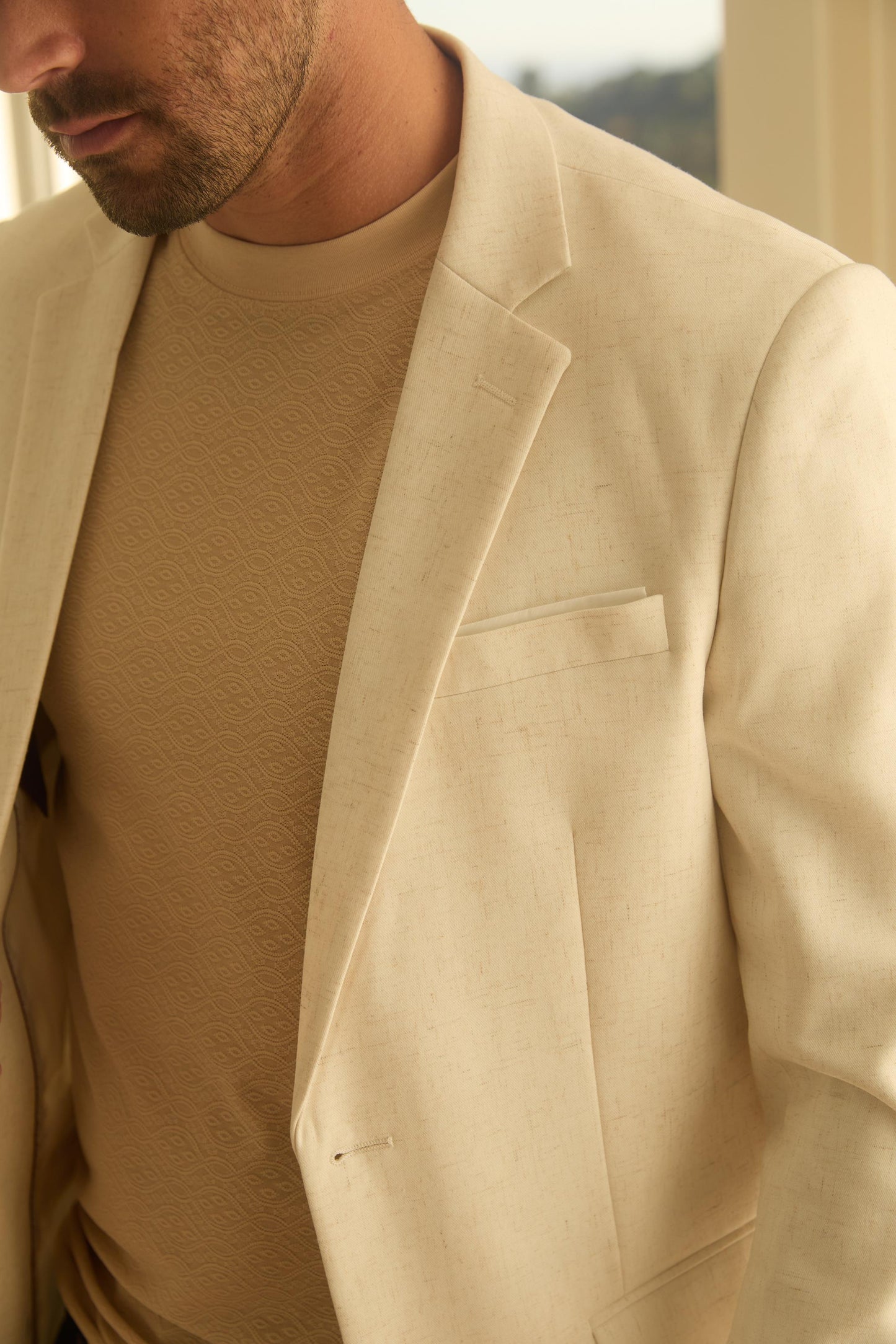 Mens Modern Fit White Blazer