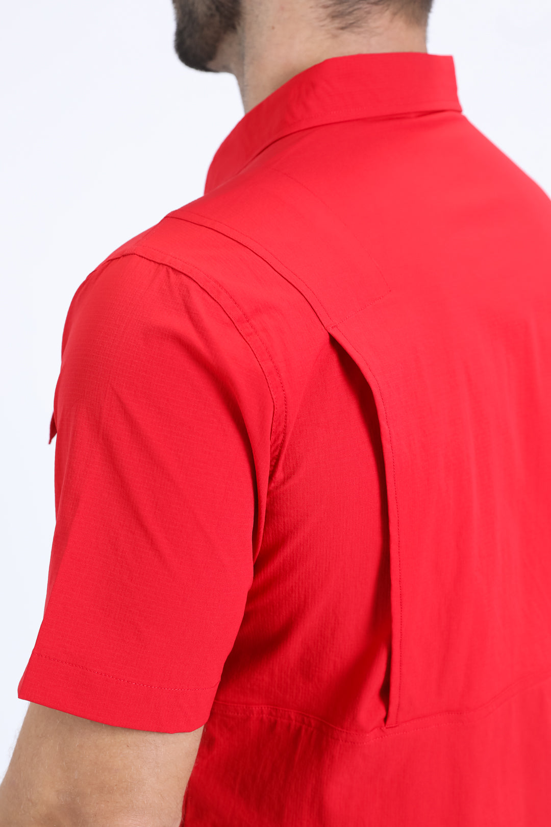 Mens Performance Classic Fit Short Sleeve Red Shirt