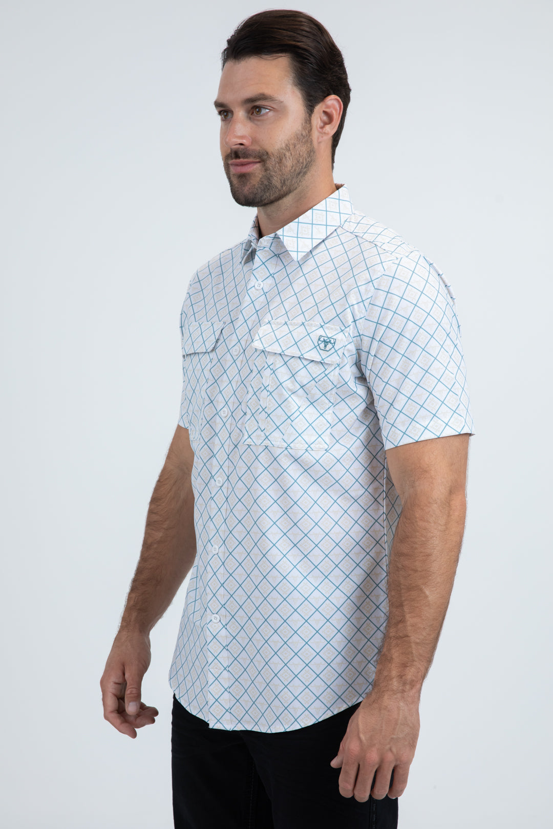 Mens Performance Classic Fit Short Sleeve White Shirt