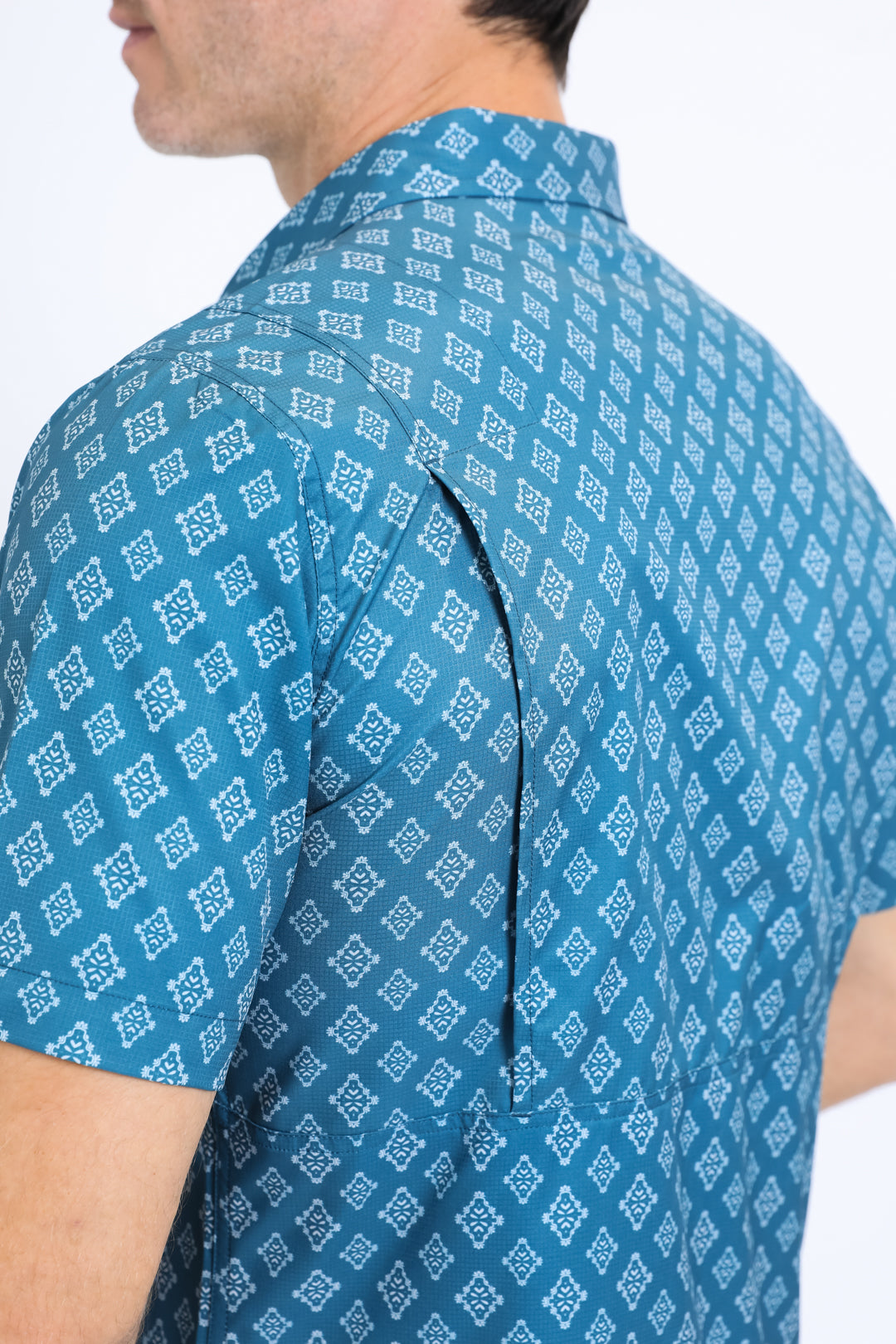 blue heritage aztec western shirt men platini detail-2