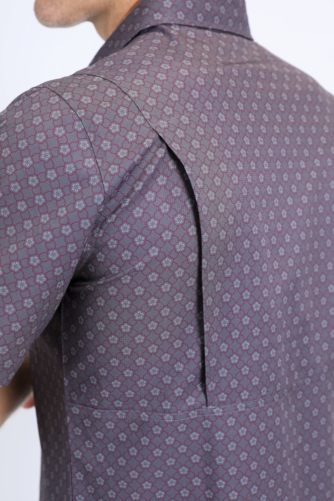 grey western aztec performance shirt men platini detail-2