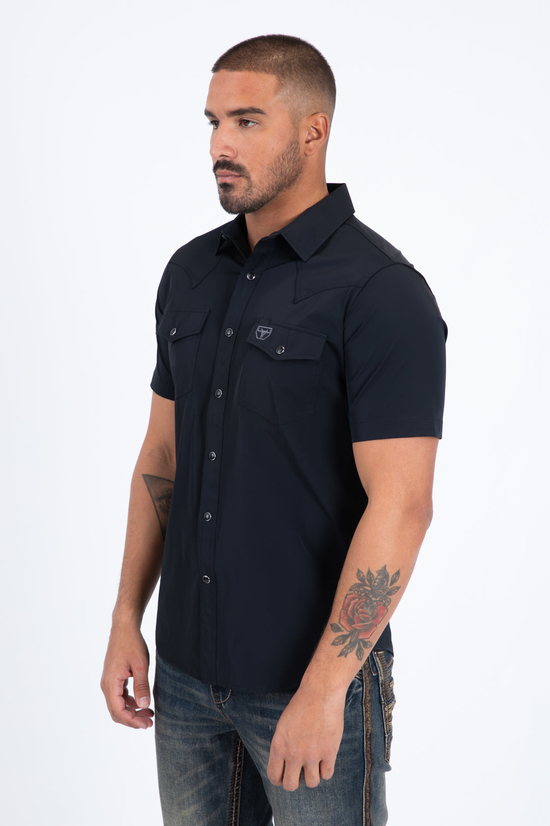 black prewitt western performance shirt men platini side