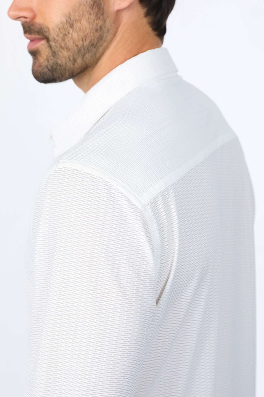 white modern fit stretch dress shirt men platini detail-2