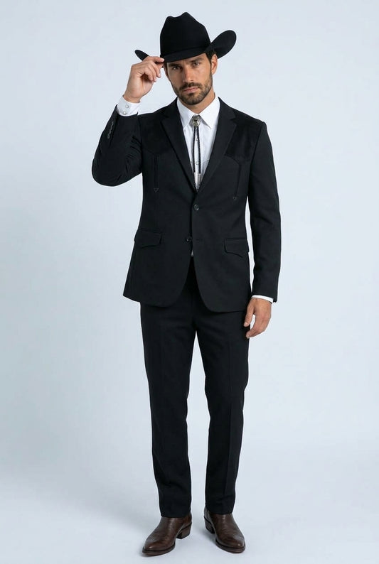 black winstead tonal yoke suit men platini front