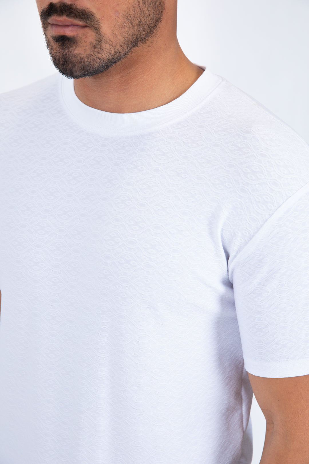 white all over pattern tee men platini back
