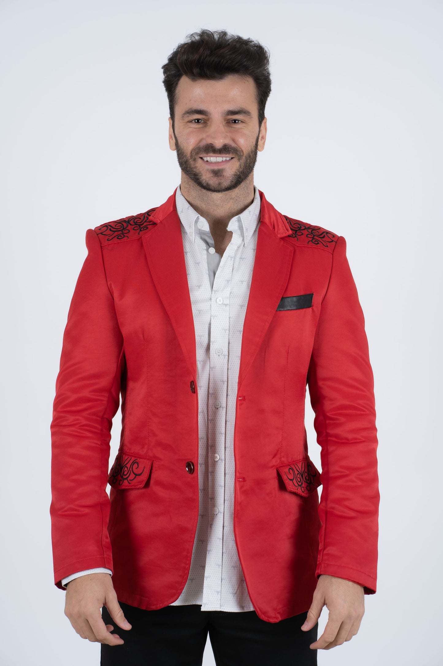 Men's Double Button Red Blazer