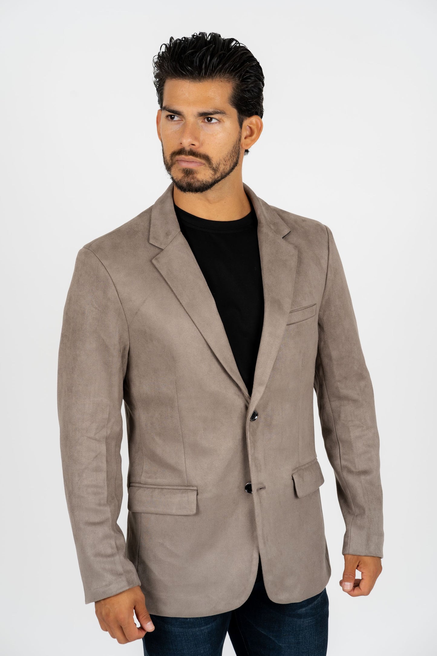 Men's Double Button Mink Suede Blazer