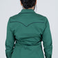 Ladies Cotton Green Embroidery Western Shirt