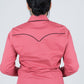 Ladies Cotton Pink Embroidery Western Shirt