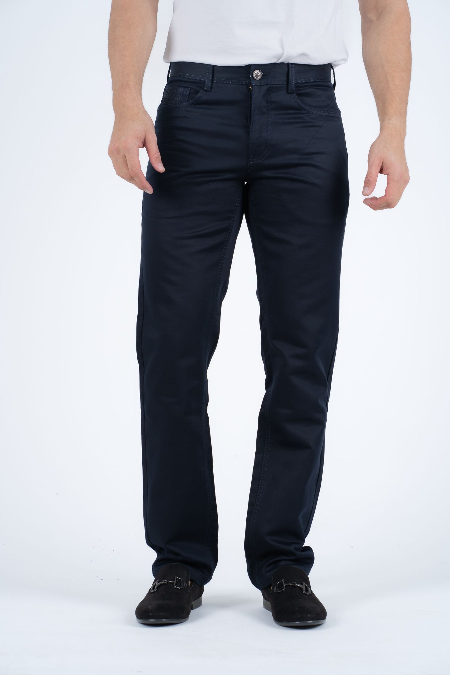 Slade Men's Navy Relaxed Fit Stretch Pants