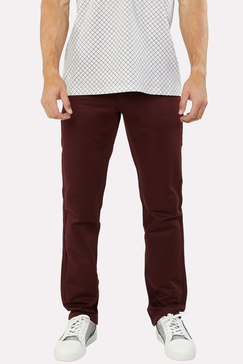 Slade Men's Wine Relaxed Fit Stretch Pants
