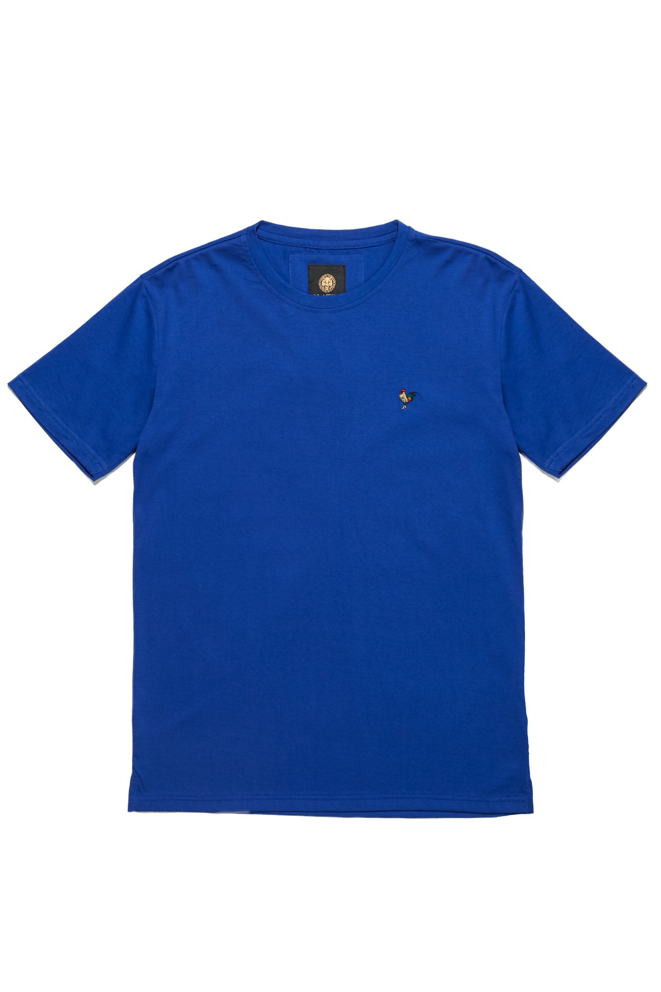 Mens Rooster Chest Embroidery Royal Blue T-shirt