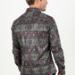 Mens Modern Fit Stretch Aztec Foiled Shirt - Brown