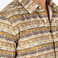 Mens Modern Fit Stretch Aztec Foiled Shirt - Beige