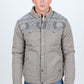 Men's Ethnic Aztec Quilted Fur Lined Twill Jacket - Mink
