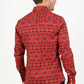 Cotton Aztec Print Dress Shirt - Red