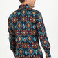 Cotton Aztec Print Dress Shirt - Navy
