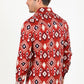 Cotton Aztec Print Dress Shirt - Burgundy