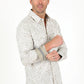 Cotton Aztec Print Dress Shirt - White