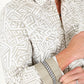 Cotton Aztec Print Dress Shirt - White