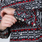 Men's Modern Fit Panoramic Aztec Print Black Long Sleeve Shirt