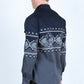 Men's Modern Fit Panoramic Aztec Print Long Sleeve Shirt - Navy