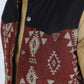 Mens Ethnic Aztec Quilted Fur Lined Vest - Rust